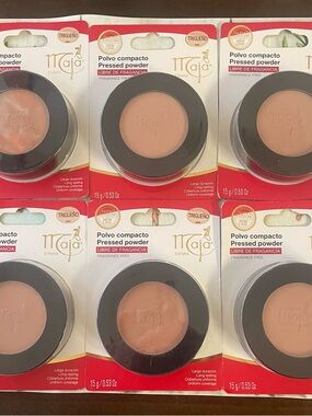 Maja Spain Pressed Powder Mirror and Tassel Compartment Set of 6 Trigueño